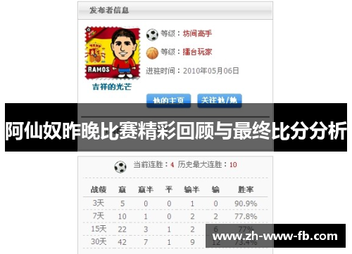 阿仙奴昨晚比赛精彩回顾与最终比分分析